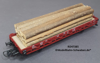 Roco 47385 H0 Rungen-/Güterwagen m. Holzladung, 322 6 137-4, CFL, OVP