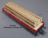 Roco 47385 H0 Rungen-/Güterwagen m. Holzladung, 322 6 137-4, CFL, OVP