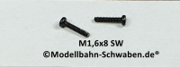 Roco 85695 Rundkopf Kreuzschlitz Schraube M1,6x8 mm schwarz