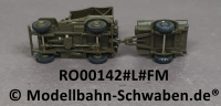 Roco Minitank 190 H0 Willys Jeep mit Verdeck und Anhänger, Fertigmodell