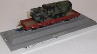 Roco Minitank 827 H0 Rungenwagen beladen mit BW LKW 7to, DB, OVP