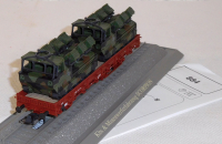 Roco Minitank 884 H0 Rungenwagen bel. mit 2 Scorpion Minenwerfern, BW, DB, OVP