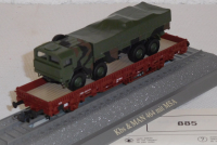 Roco Minitank 885 H0 Rungenwagen bel. mit MAN LKW Tarnfarben, BW, DB, OVP