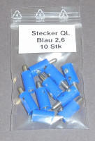 STBLQL 2,6 mm Querloch Stecker, Blau