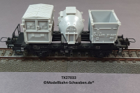 Trix Express 27033 H0 Behältertragwagen, bel. m. 3 verschiedenen Behältern, DB