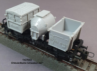 Trix Express 27033 H0 Behältertragwagen, bel. m. 3 verschiedenen Behältern, DB