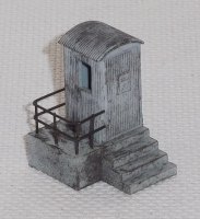 Vollmer 6509 H0 Fernsprechhaus mit Treppenaufgang, Fertiggebaut und gealtert