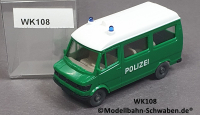 Wiking 108 H0 MB 207 D Bus Transporter, Polizei, EVP