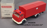 Wiking 20628 H0 MB 1617 Pritschen LKW mit Plane, Feuerwehr, OVP