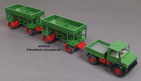 Wiking 29404 H0 MB UNIMOG U 1500 mit 2 Kohleanhängern