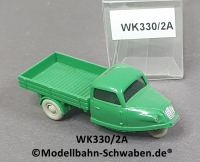 Wiking 330/2A, H0, Goli Dreirad, Lieferwagen, Pritsche, grün, EVP