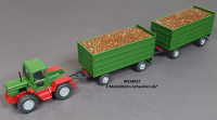 Wiking 38427 H0 MB Trac mit 2 Rübenanhängern
