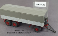 Wiking 401/1G H0, Dreiachs Anhänger, braunrot/lichtgrau EVP