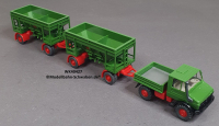 Wiking 40427 H0 MB UNIMOG U 1500 mit 2 Kohleanhängern