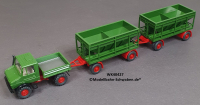 Wiking 40427 H0 MB UNIMOG U 1500 mit 2 Kohleanhängern