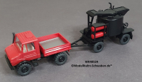 Wiking 40524 H0 MB Unimog mit Teerkocher, rot/schwarz