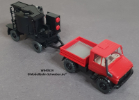 Wiking 40524 H0 MB Unimog mit Teerkocher, rot/schwarz
