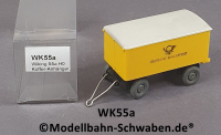 Wiking 55a H0 Koffer-Anhänger, Deutsche Bundespost, EVP