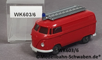 Wiking 603/6 H0 VW Bus T1 mit Dachaufbau, Feuerwehr, EVP
