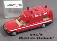 Wiking 607/7 H0 MB Binz 2001 KTW Krankentransportwagen, Feuerwehr, EVP