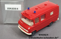 Wiking 608/4 H0 MB L 406, RTW Kasten, Feuerwehr, EVP