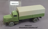 Wiking 617/1C H0, Büssing 8000 Pritschenwagen m. Plane, dunkelmaigrün/olivgrün, EVP