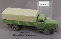 Wiking 617/1C H0, Büssing 8000 Pritschenwagen m. Plane, dunkelmaigrün/olivgrün, EVP
