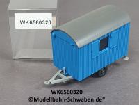 Wiking 6560320, H0, Bauwagen, 1-achsig, blau, EVP