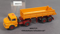 Wiking 677/3, H0, MB LS1413, Hinterkipper Sattelzug, orange, EVP