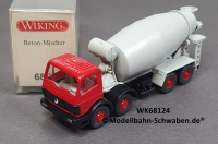 Wiking 68124 H0, MB Beton-Mischer, 4-achsig, rot/grau, OVP