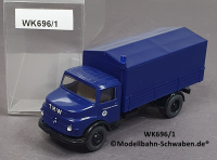 Wiking 696/1 H0 THW Lkw Mercedes L 1413 Pritsche mit Plane, EVP
