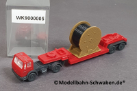 Wiking 90000005 N MB Schwerlastwagen Tieflader, rot, m. Kabeltrommel, EVP