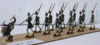 ZF12 Zinnfiguren Infanterie mit Trommler bemalt Set mit 14 Stück