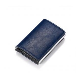Aluminium RFID Kartenhalter Kartenetui Geldbörse, Stoff Blau