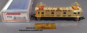 Arnold 2714 N Elektrolok ES1, ohne Antrieb/Elektrik, rollfähig, vergoldet, OVP