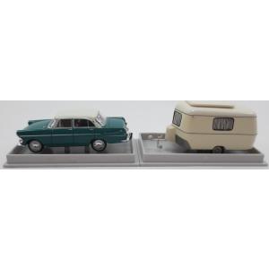 Brekina 20105 M1:87 Modellauto Set Opel Rekord P2 mit Eriba Familia (1961) OVP