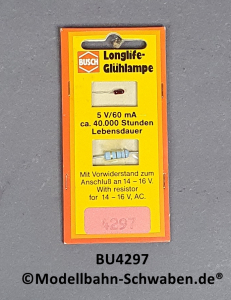 Busch 4297 Longlife Glühlampe, rot, OVP