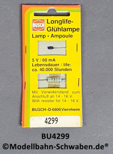 Busch 4299 Longlife Glühlampe, blau, OVP