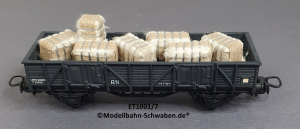 Elektrotren 1001/7 Hochbordwagen grau mit Baumwollballen, R.N., OVP