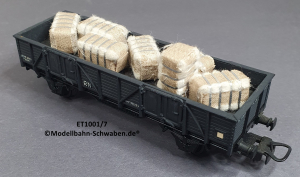 Elektrotren 1001/7 Hochbordwagen grau mit Baumwollballen, R.N., OVP