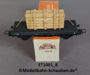 Elektrotren 1001/8 Niederbordwagen grau mit Glaskisten, OVP
