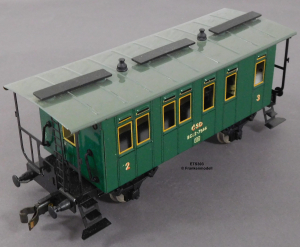 ETS 303 Spur 0, M1:45, Blech/TinPlate Personenwagen, Reihe BCi, 2./3.Kl., CSD, OVP