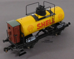 ETS 462 Spur 0, M1:45, Blech/TinPlate Kesselwagen m.Bremserhaus Shell, DR, OVP