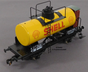 ETS 462 Spur 0, M1:45, Blech/TinPlate Kesselwagen m.Bremserhaus Shell, DR, OVP