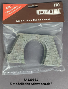 Faller 120561 H0 Tunnelportale 2 Stück, Dampfbetrieb, 1-gleisig, Bausatz, OVP