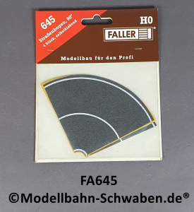 Faller 170645 H0 Straßenbogen, zweispurig, 90°, OVP