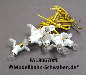 Faller 180670#L Lot 10 Stk. Beleuchtungssockel für 12–16 V, Gleich- oder Wechselstrom, 55 mA,