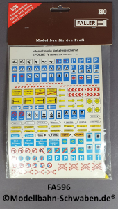 Faller 596 H0 Verkehrszeichen Europa International ab 1977-1985, Bausatz, OVP