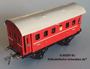 Fleischmann 402 Spur 0, Personenwagen 2./3.Kl., Rot, 4 Schwenktüren