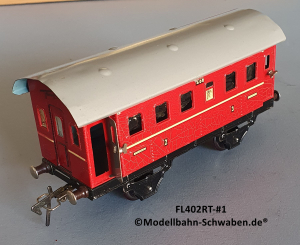 Fleischmann 402 Spur 0, Personenwagen 2./3.Kl., Rot, 4 Schwenktüren